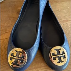 NWT Tory Burch navy Minnie Traveler Flat-8.5